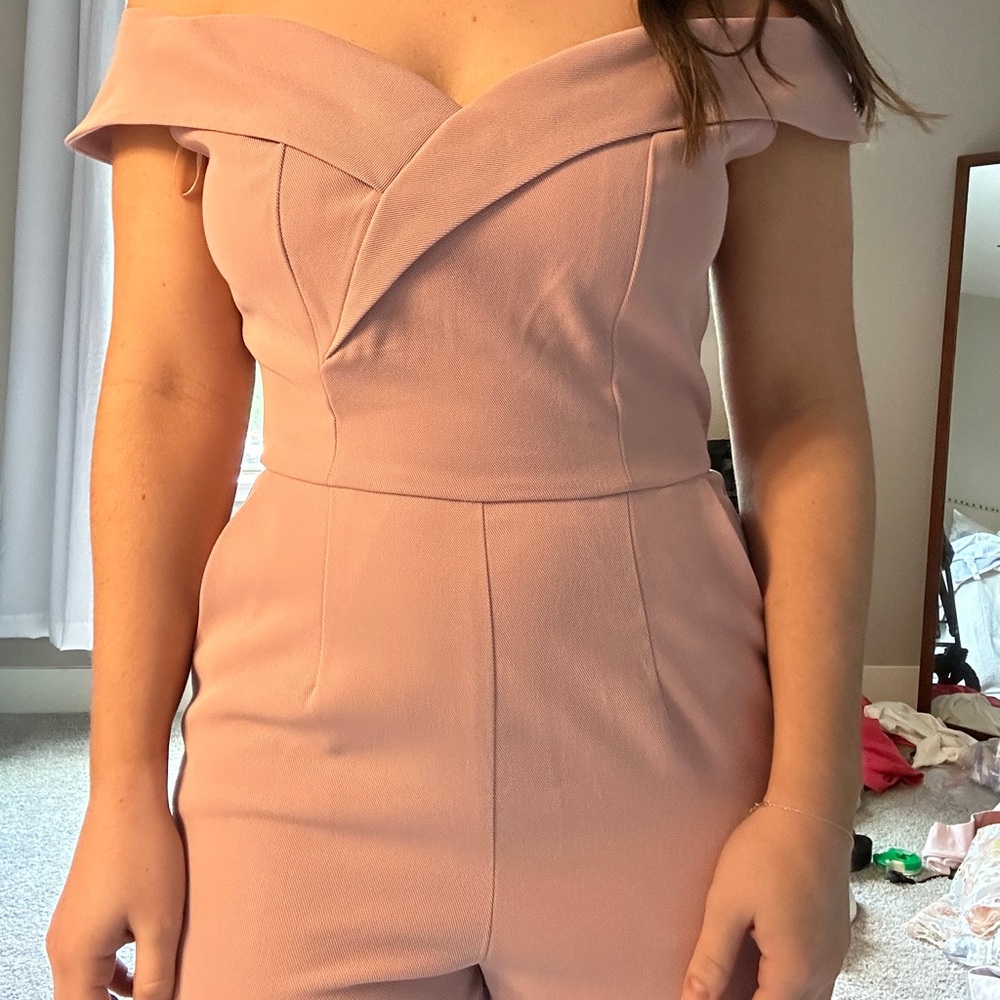 Gianni Bini Pink Off shoulder Jump Suite Sweet Heart Neckline